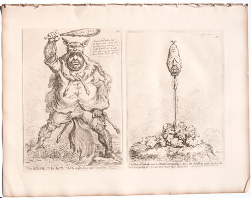 original James Gillray etchings The Tree of Liberty Must Be Planted Immediately

The Republican Hercules Defending His Country


